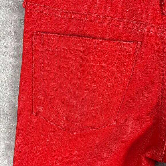 VTG Paper Denim and Cloth Jeans Jayne Wide Leg Mid Rise 27 Chili Red Designer - Picture 9 of 16